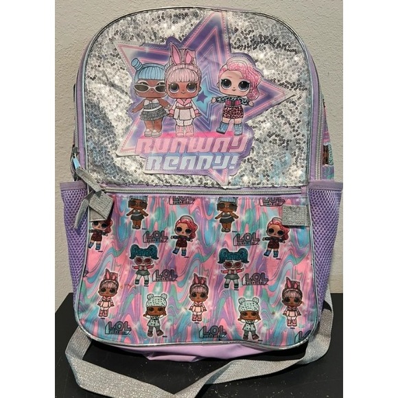 L.O.L. Surprise! Other - L.O.L. Surprise! Backpack Runway Ready Sequin School Bag Large Purple Glitter